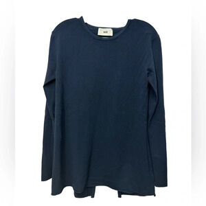 Solotre Sweater Open Back Long Sleeve Blue Size Large Made In Italy